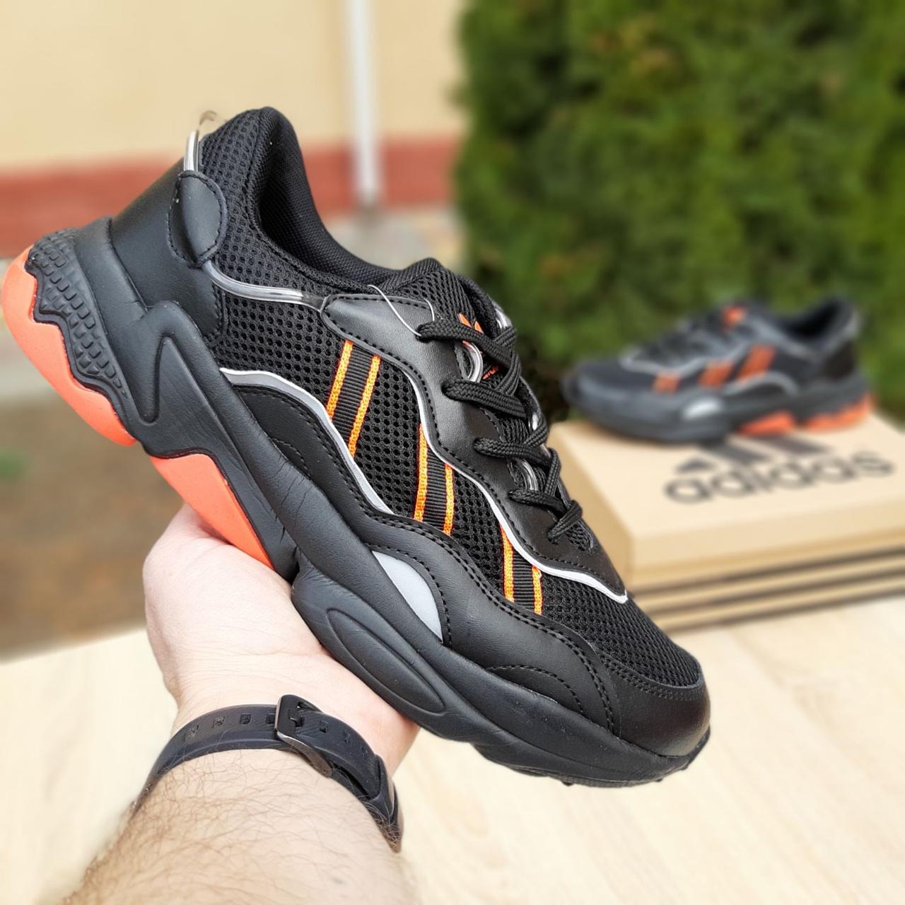 

Мужские кроссовки в стиле Adidas OZWEEGO, сетка, кожа, черные с оранжевым 43(27,5 см), размеры:43,44,45