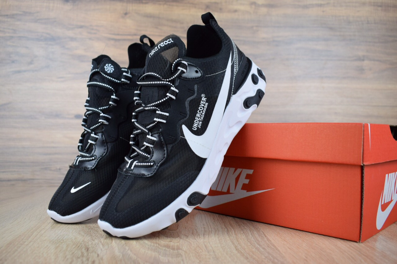 

Женские кроссовки в стиле Nike React Element 87 x Undercover, черные 37(24 см), размеры:36,37,38