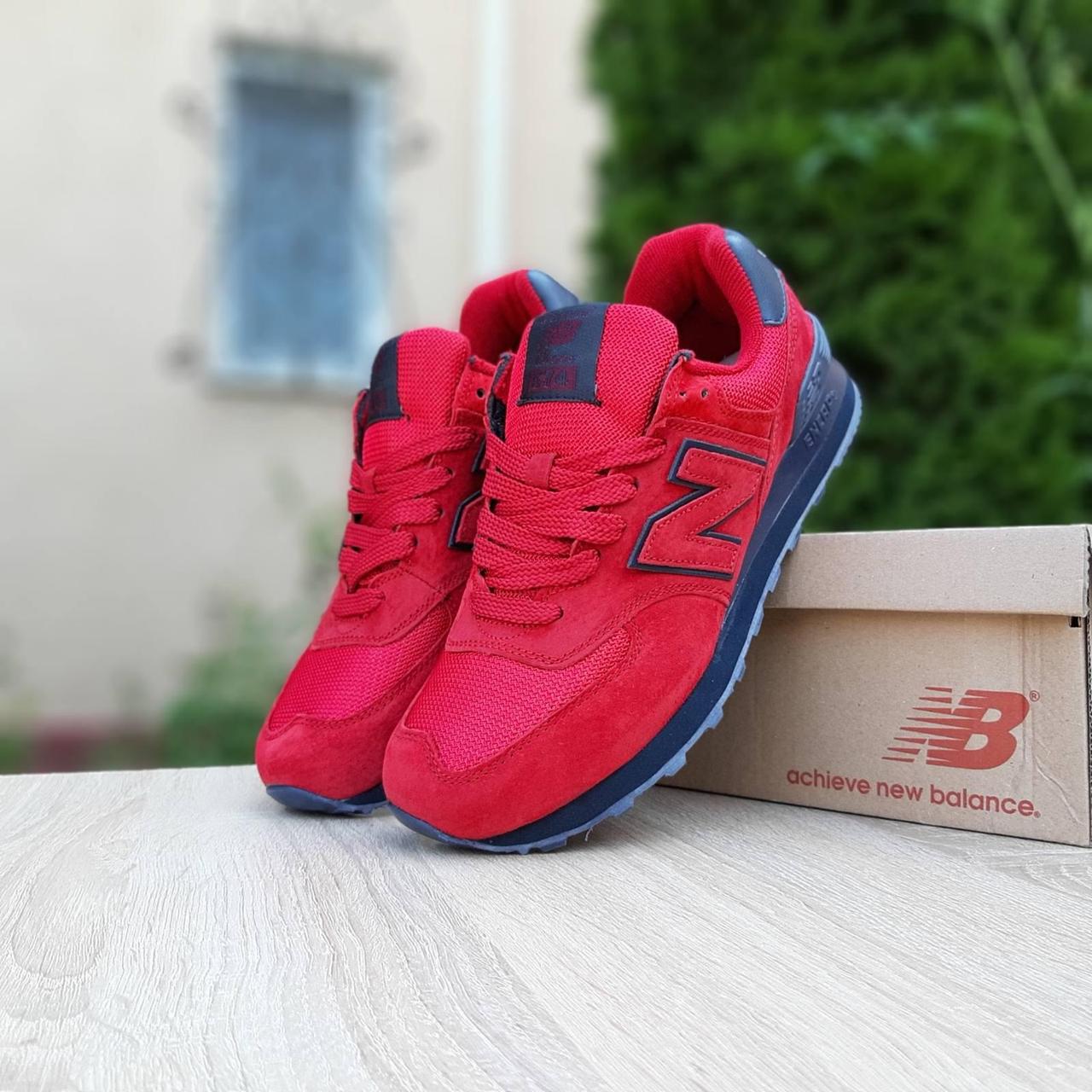 

Мужские кроссовки в стиле New Balance 574, замша, сетка, красные с синим 45 (28,5 см), последний размер