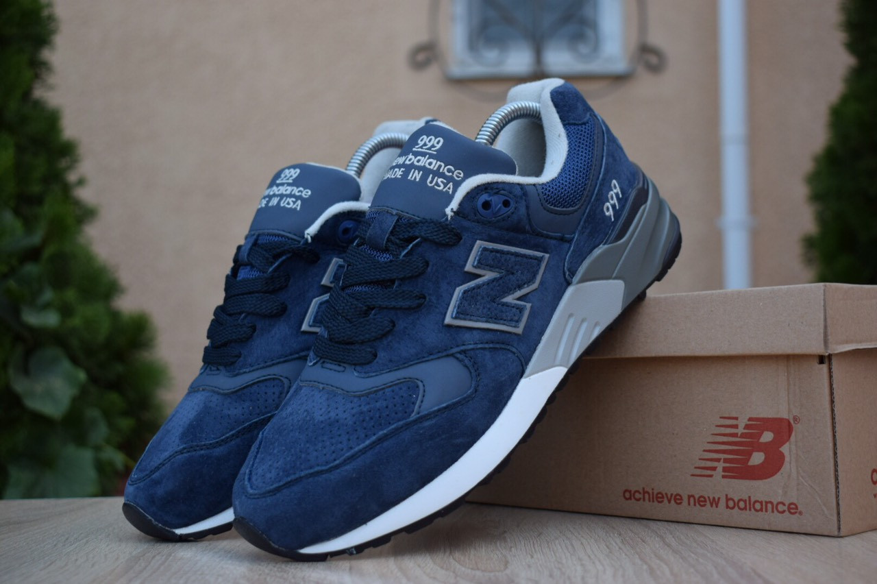 

Мужские кроссовки в стиле New Balance 999, замша, синие 44(28 см), последний размер