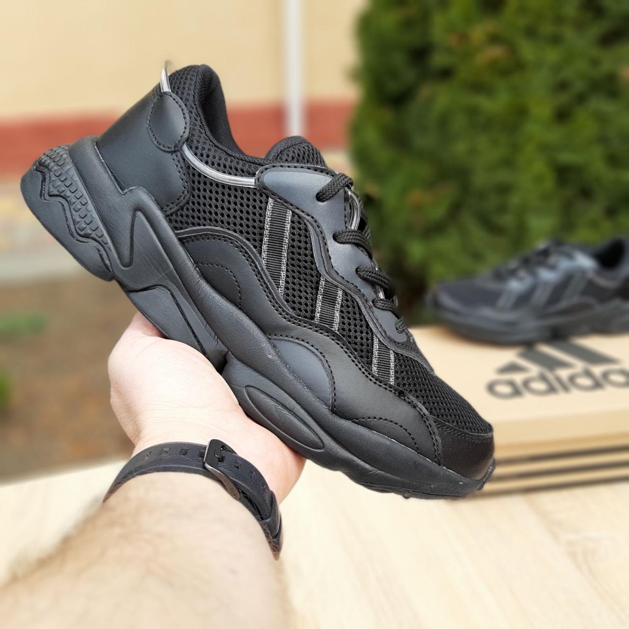 

Мужские кроссовки в стиле Adidas OZWEEGO, сетка, кожа, черные 44(28 см), размеры:44,45,46