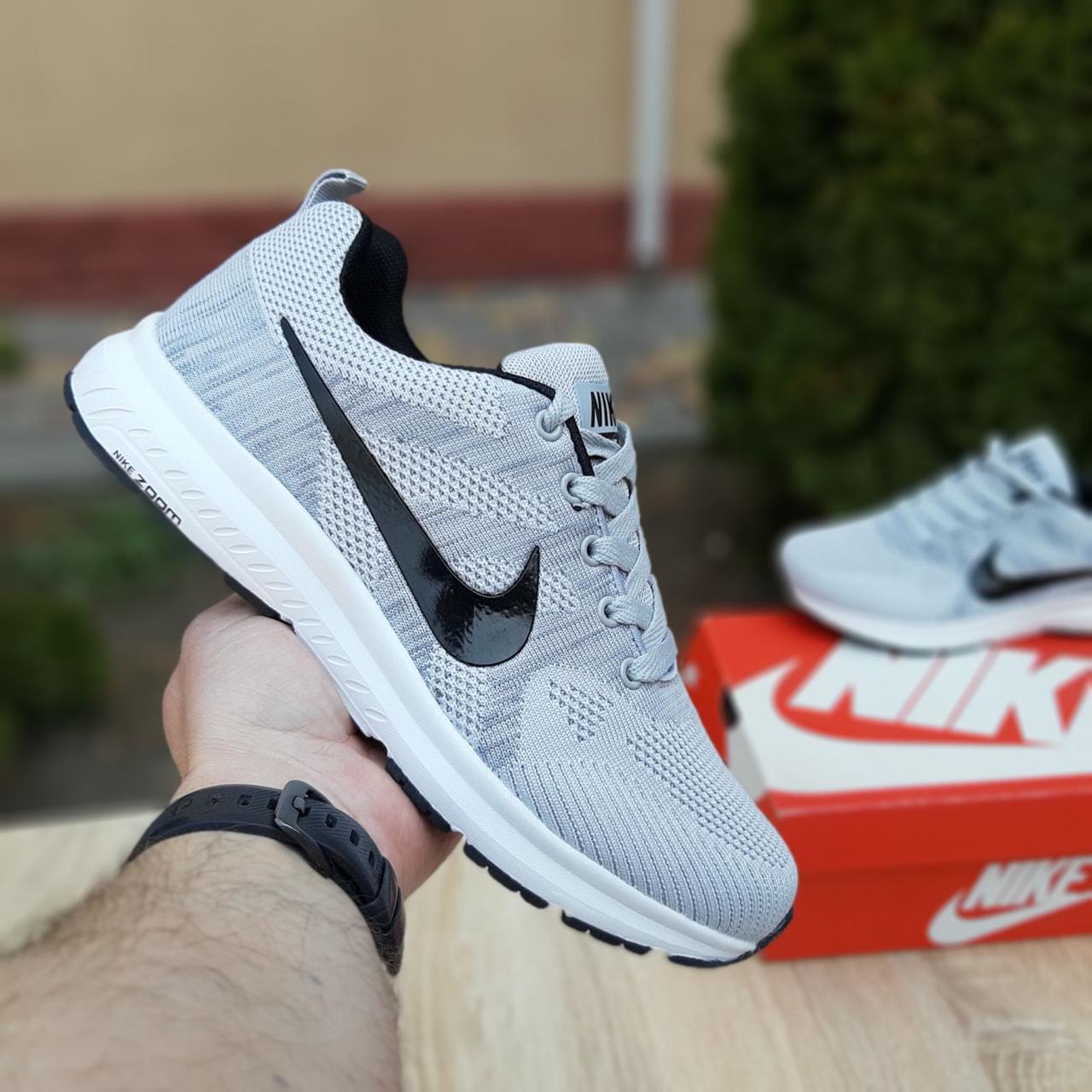 

Мужские кроссовки Nike Zoom, текстиль, серые с черным 41(25,5 см), размеры:41,42