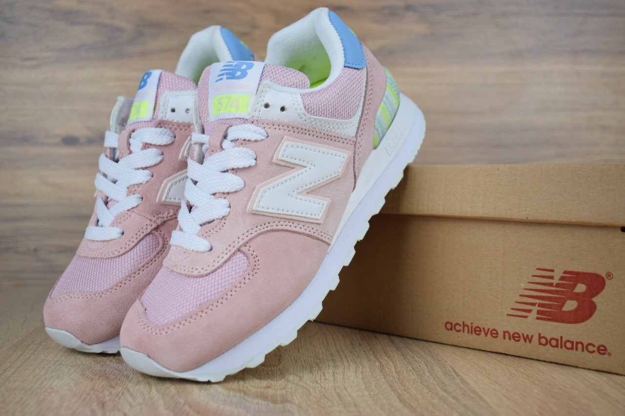 

Женские кроссовки в стиле New Balance 574, розовые 37(23,5 см), размеры:36,37