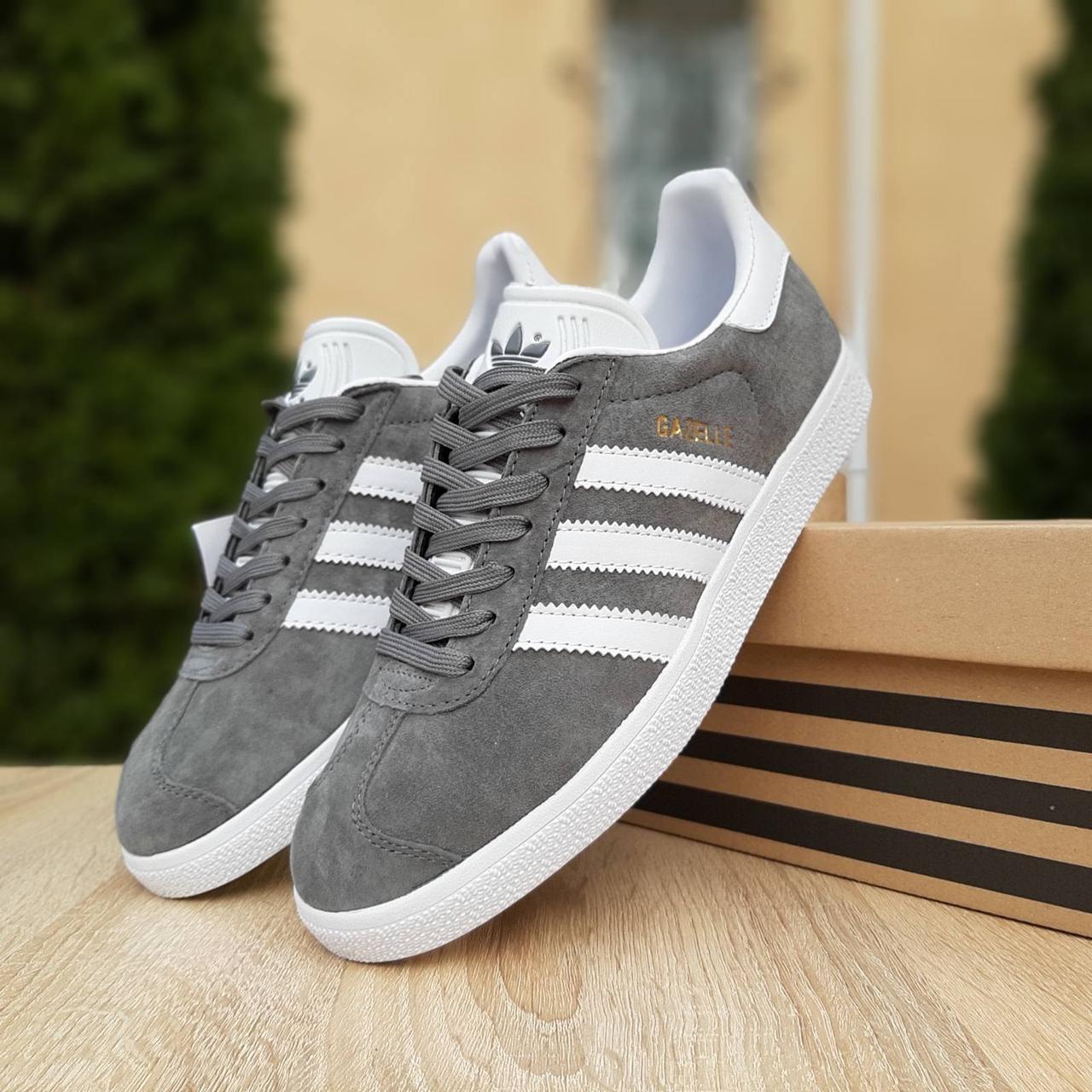 

Мужские кроссовки, кеды в стиле Adidas Gazelle, замша, серые 44(28 см), размеры:41,44