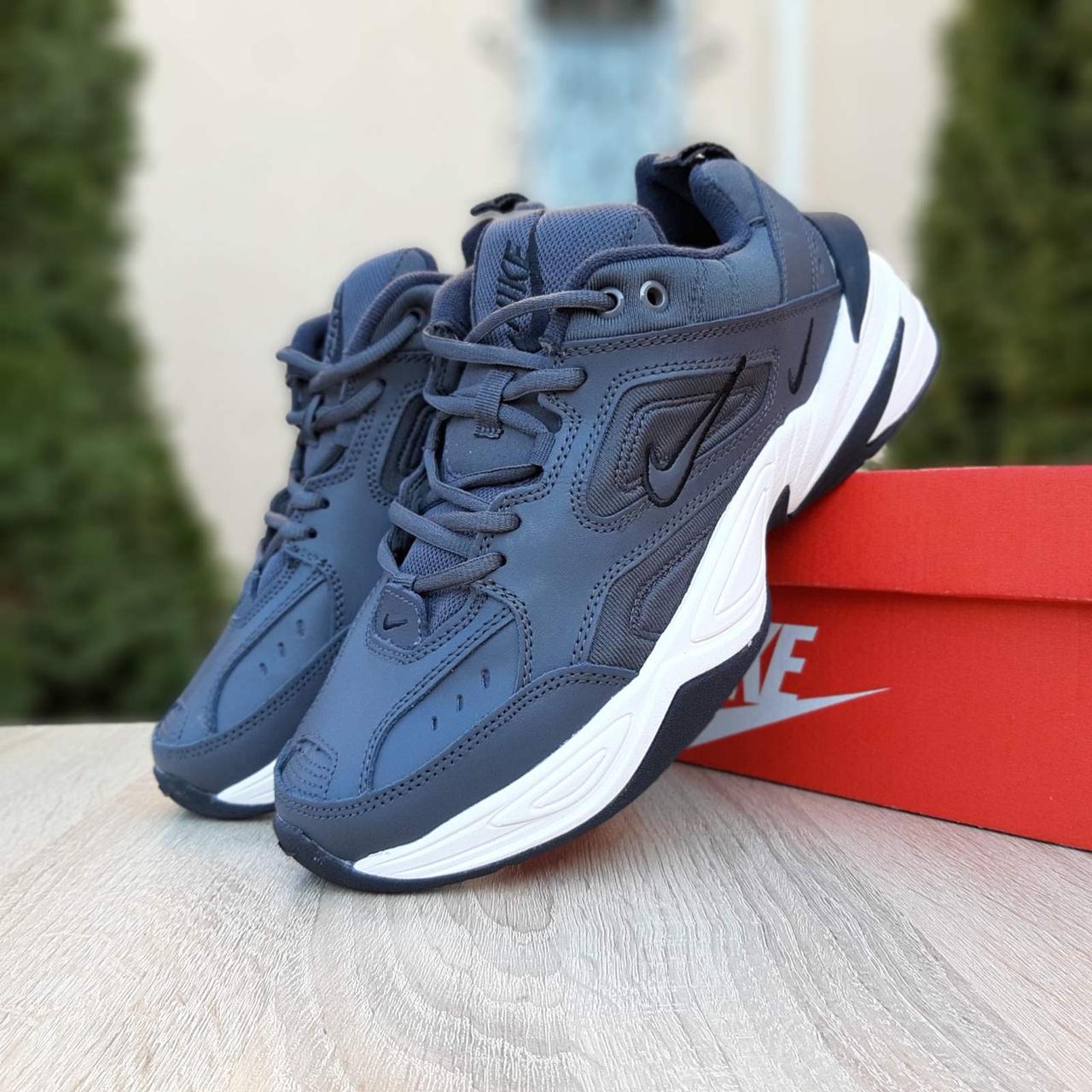 

Мужские кроссовки в стиле Nike M2K Tekno, кожа, серые 41(26 см), размеры:41,42,44