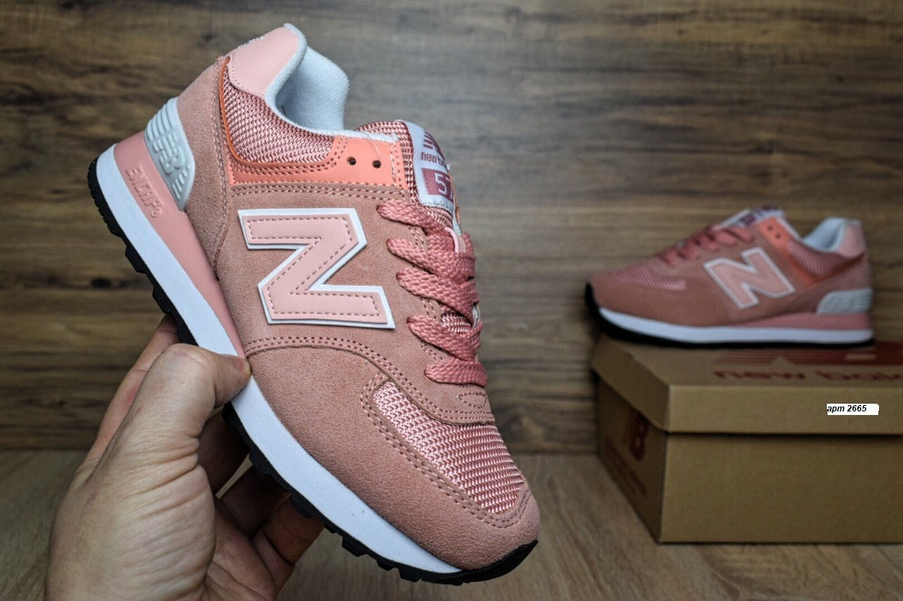 

Женские кроссовки в стиле New Balance 574, пудровые 36(23 см), последний размер