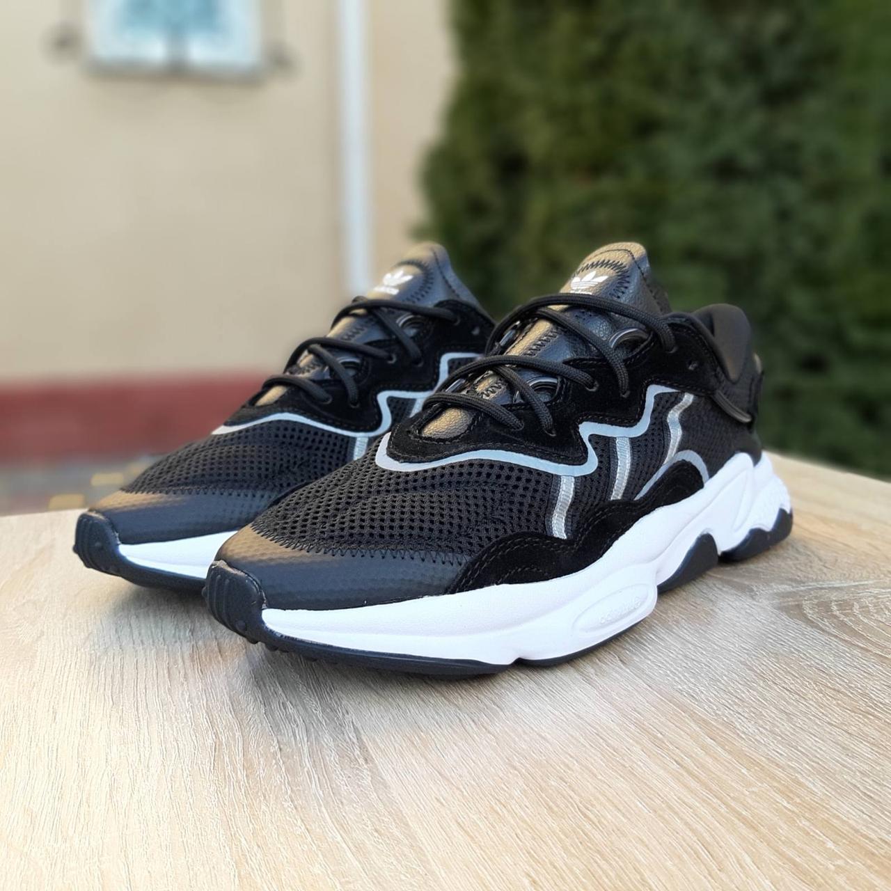 

Мужские кроссовки в стиле Adidas OZWEEGO TR, сетка, кожа, замша, черные с белым 44(28 см), размеры:41,44,45