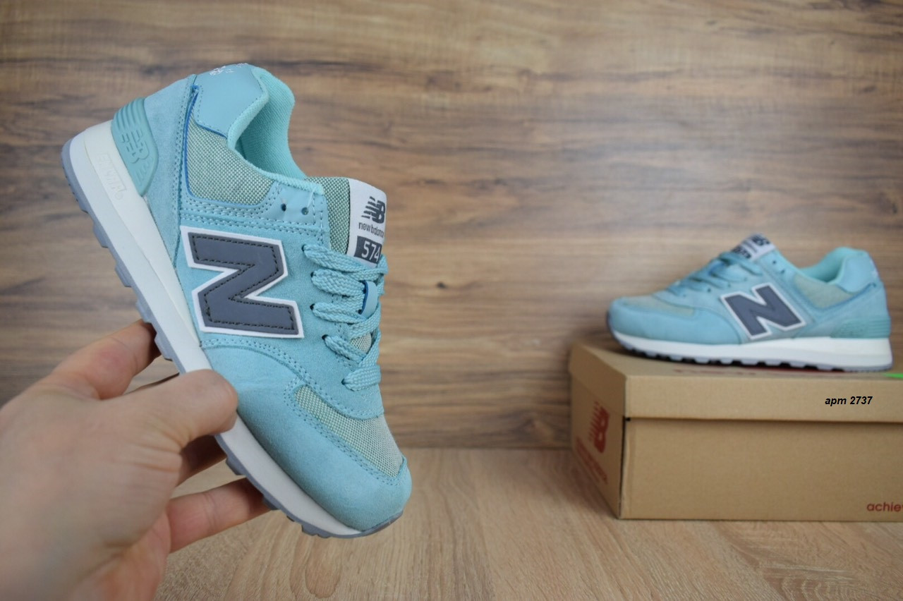 

Женские кроссовки в стиле New Balance 574, бирюзовые 37(23,5 см), размеры:37,38