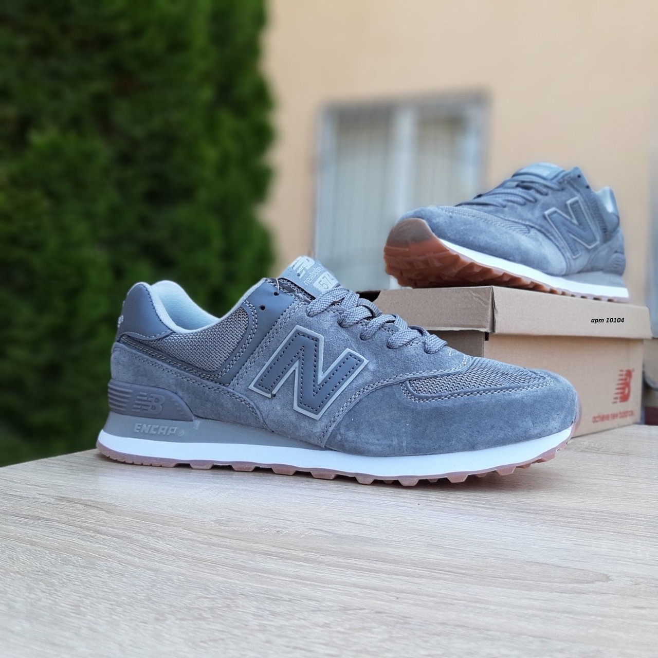 

Мужские кроссовки в стиле New Balance 574, замша, сетка, серые, 45р(28,5 см), размеры:44,45