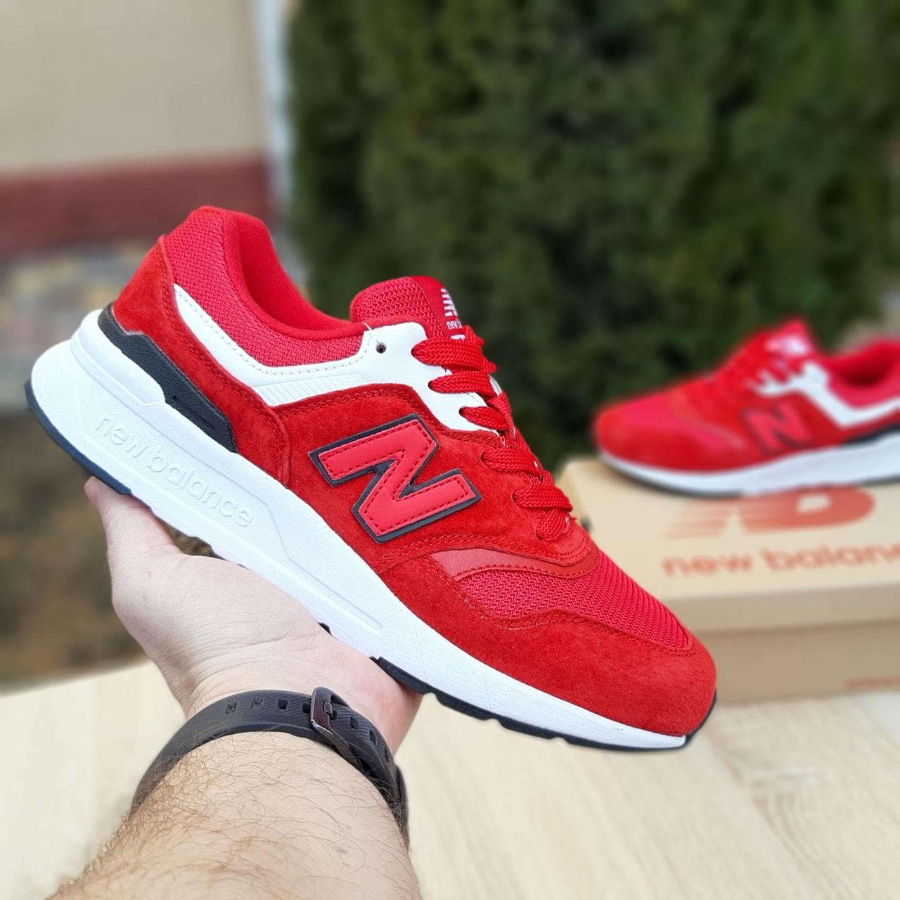 

Мужские кроссовки в стиле New Balance 997, замша, сетка, красные с белым 44(28 см), размеры:41,44,45