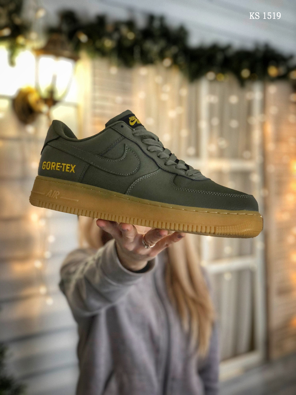 

Мужские кроссовки в стиле Nike Air Force 1 low, кожа, плотная сетка, зеленые 45 (29 см), размеры:41,43,45