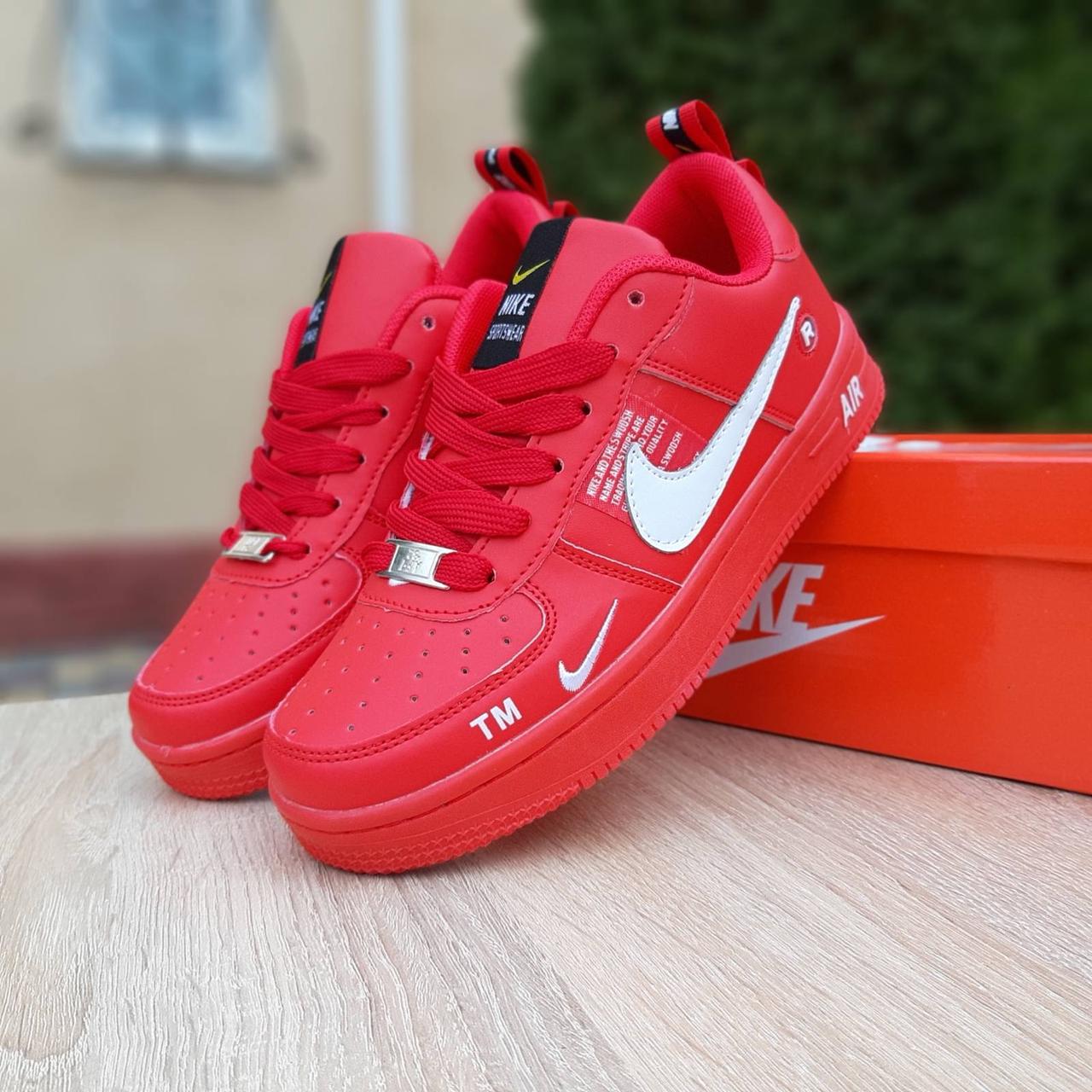 

Женские кроссовки в стиле Nike Air Force 1 LV8, кожа, красные с белым 39(25 см), размеры:36,37,39,41