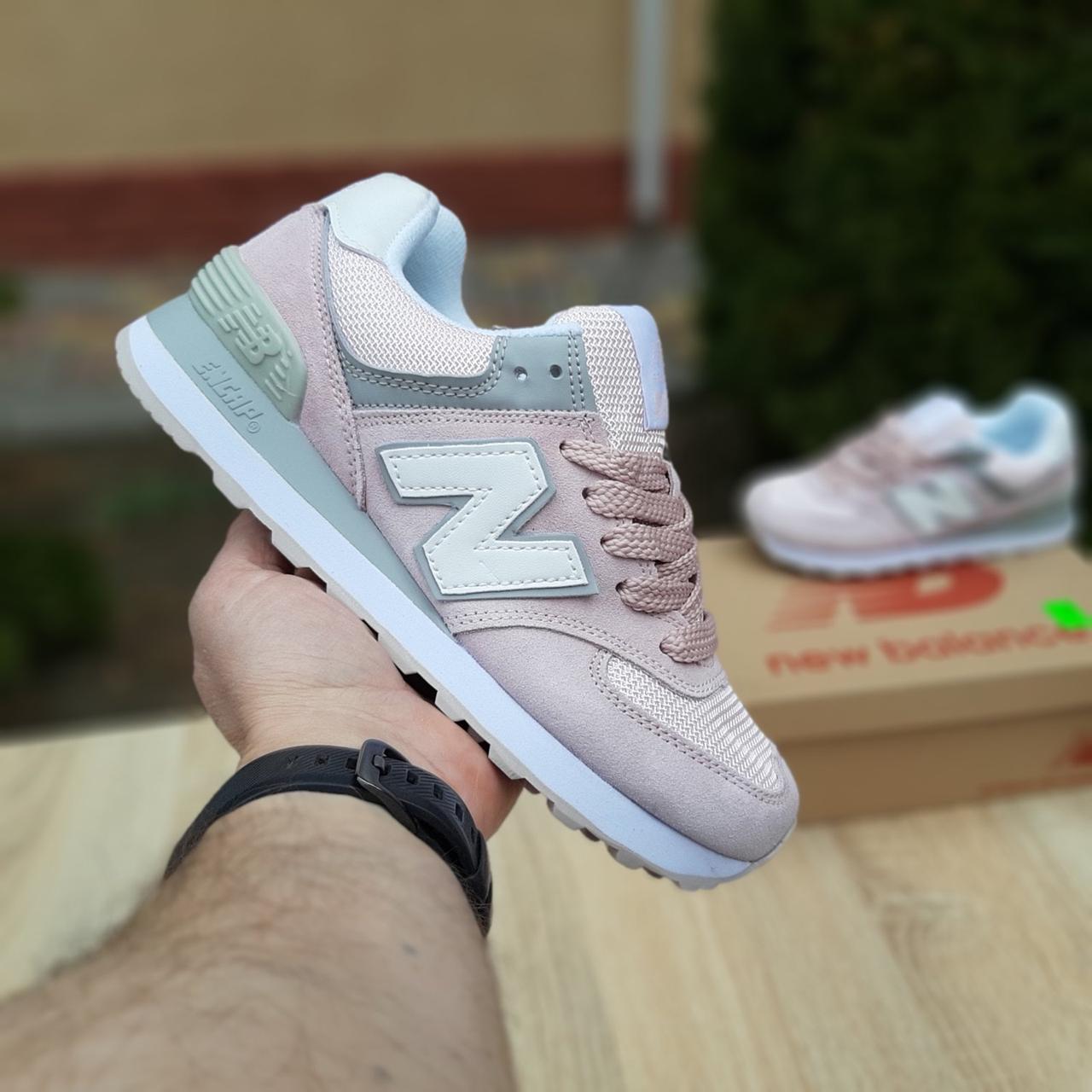 

Женские кроссовки в стиле New balance 574, замша, сетка, розовые 40(25,5 см), последний размер