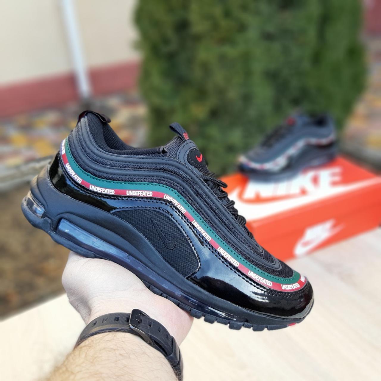 

Женские кроссовки в стиле Nike Air Max 97, кожа, текстиль, черные 38(24 см), размеры:36,37,38,39