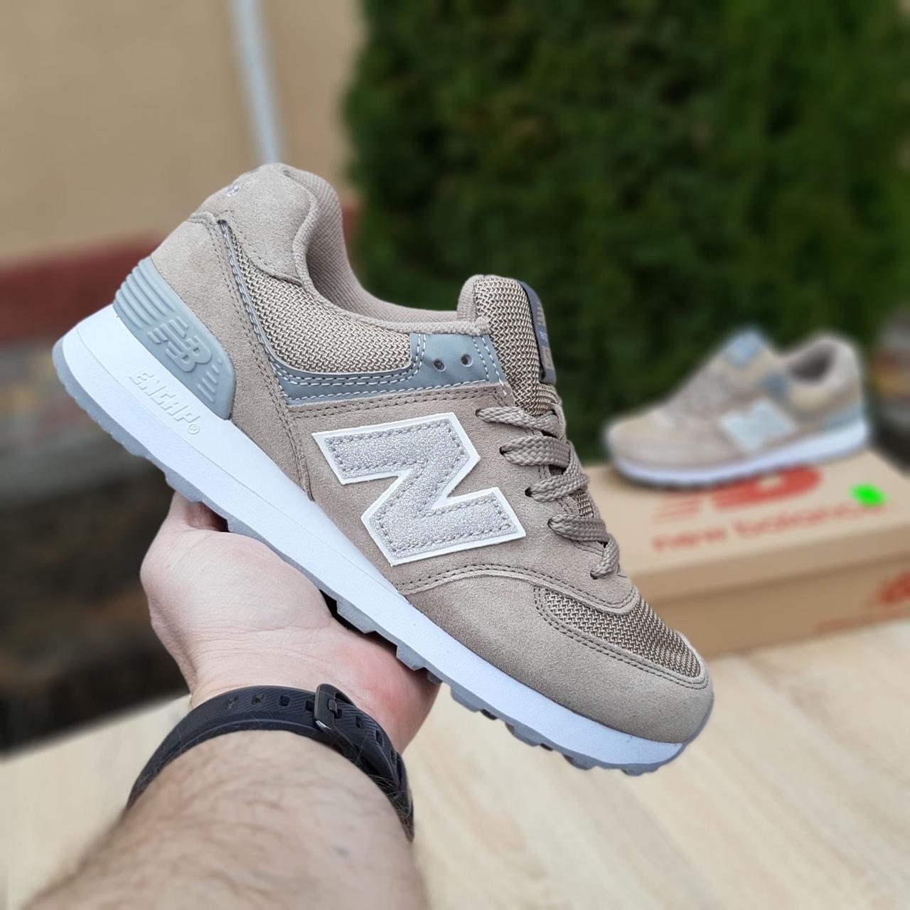 

Женские кроссовки в стиле New balance 574, замша, сетка, коричневые с серым 40(25,5 см), последний размер