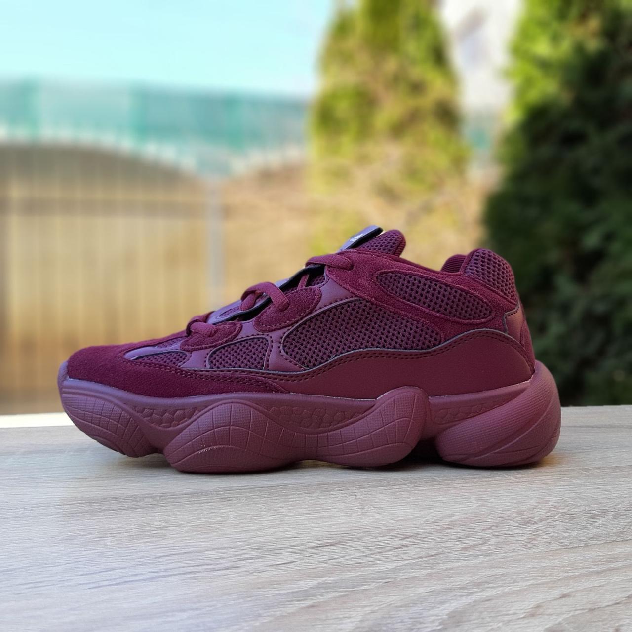 

Женские кроссовки в стиле Adidas Yeezy 500, замша, сетка, кожа, бордовые 41(26 см), размеры:36,37,38,41