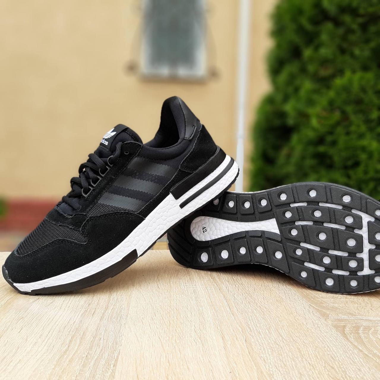 

Мужские кроссовки в стиле Adidas ZX 500, сетка, замша, черно-белые 46(29 см), размеры:44,46