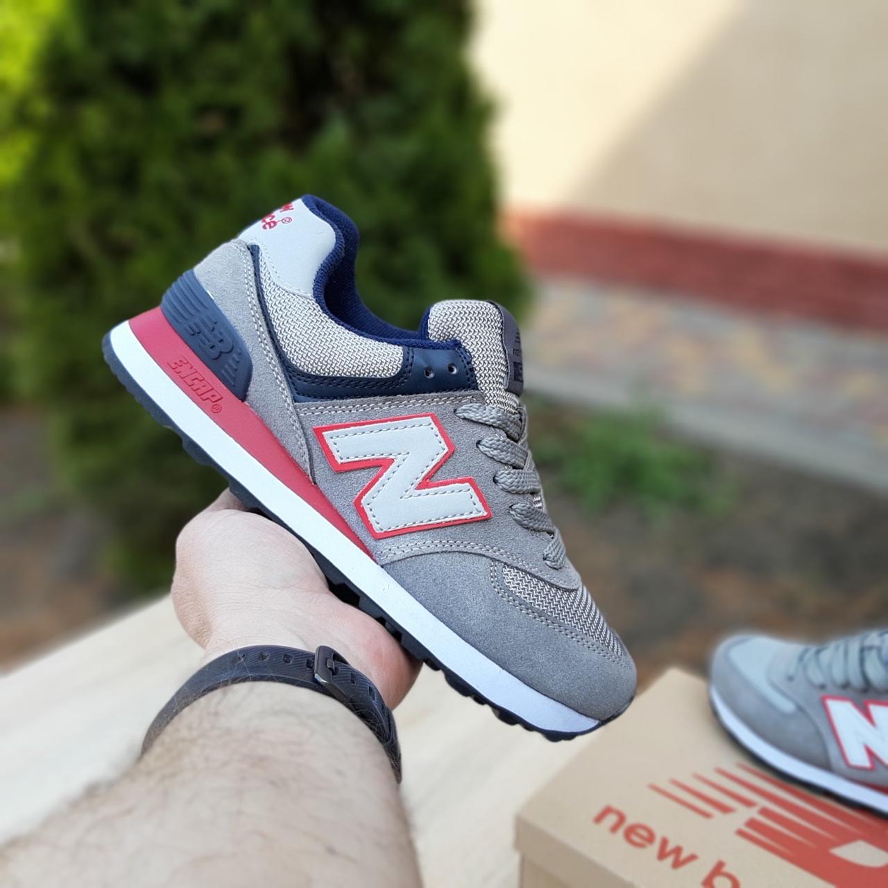 

Женские кроссовки в стиле New Balance 574, замша, сетка, серые с красным 39(24,5 см), размеры:38,39,40,41