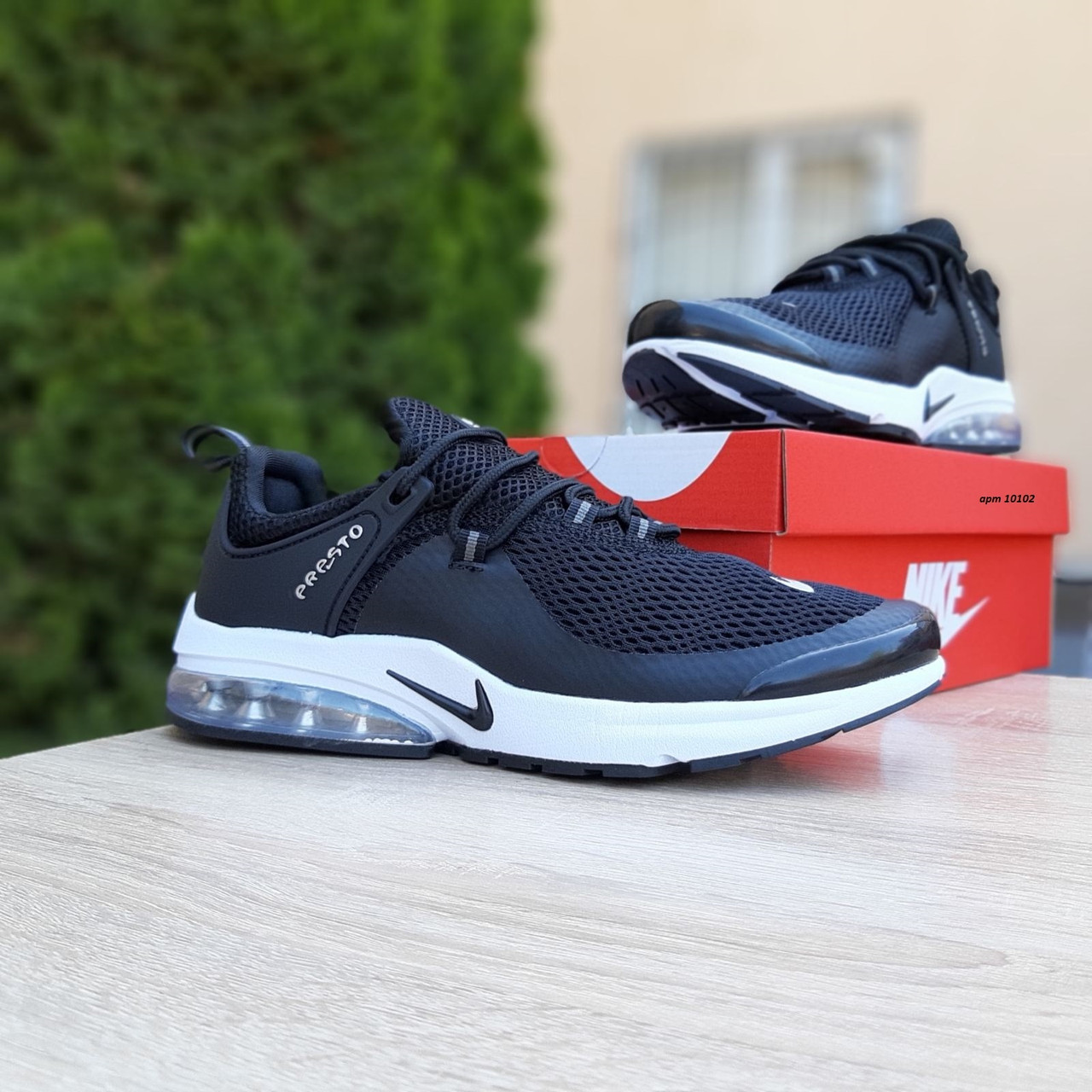 

Мужские кроссовки в стиле Nike Air Presto, сетка, черные с белым, 43р(26,5 см), размеры:41,42,43