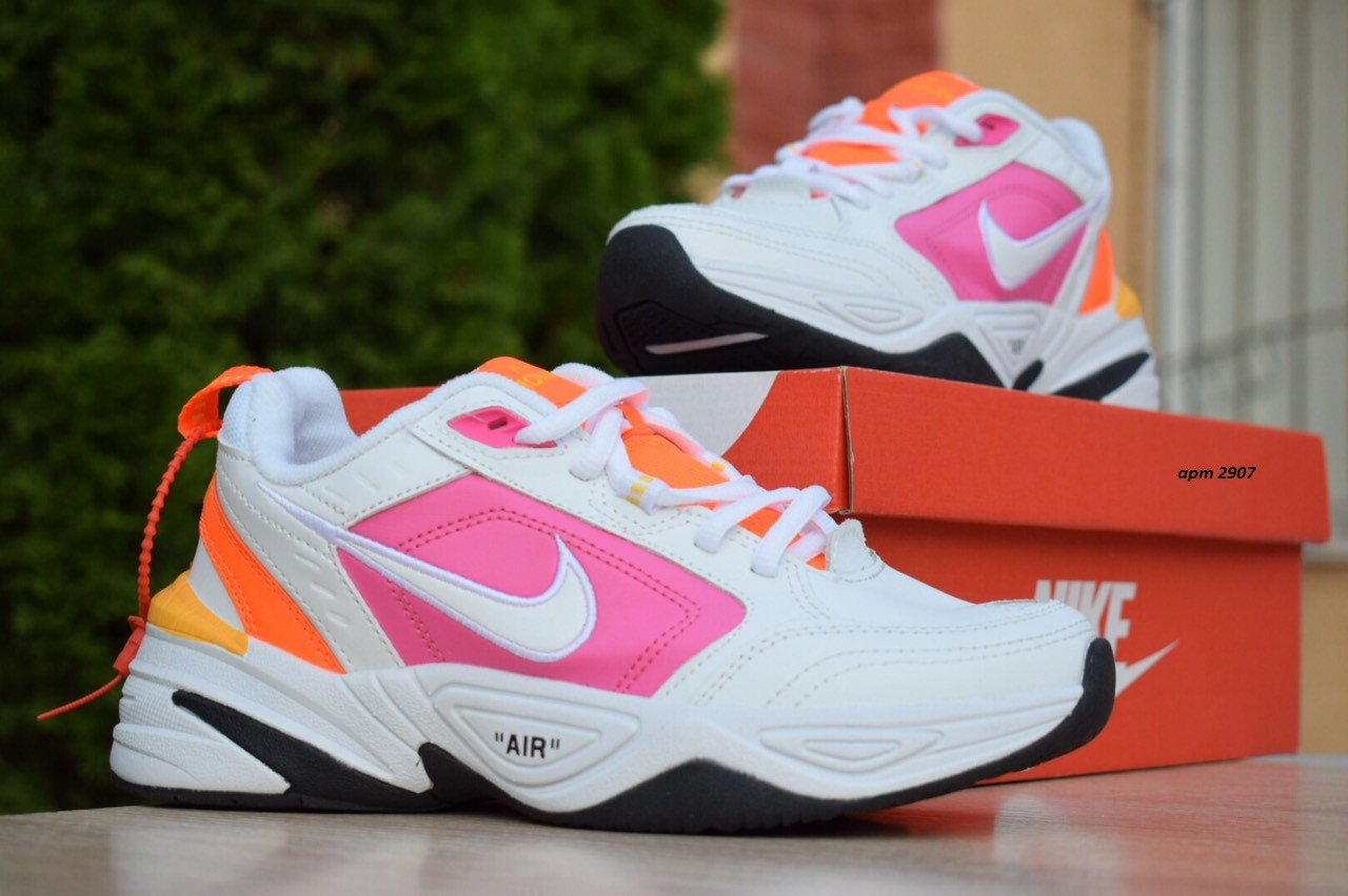 

Женские кроссовки в стиле Nike Air Monarch, кожа, белые с розовым 40(26 см), последний размер