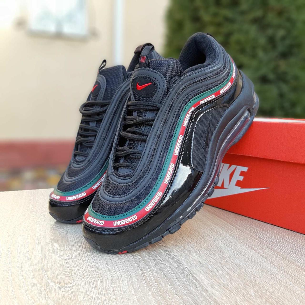 

Мужские кроссовки в стиле Nike Air Max 97, кожа, текстиль, черные 45(29 см), размеры:41,44,45