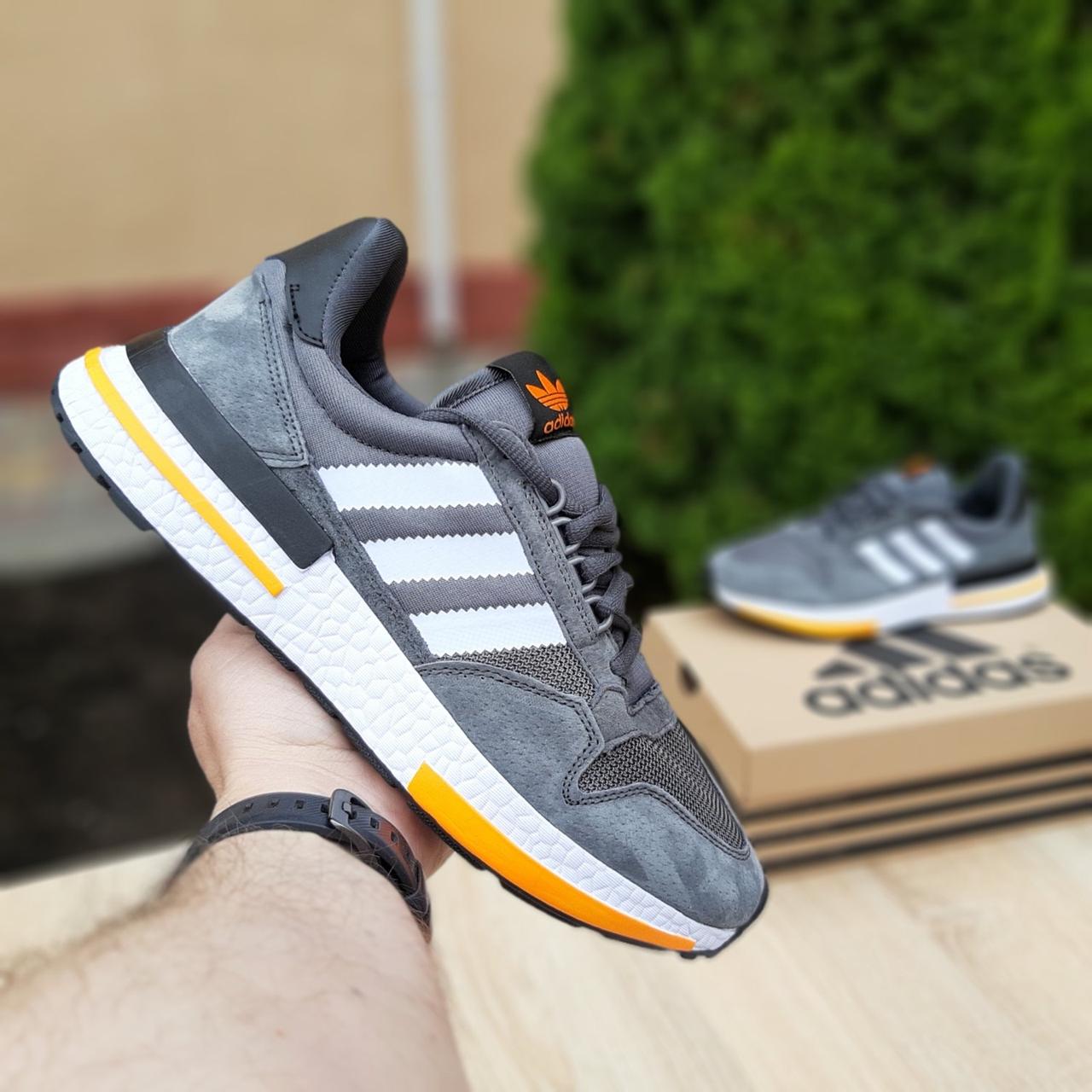 

Мужские кроссовки в стиле Adidas ZX 500, сетка, замша, серые с белым 45(28,5 см), размеры:42,44,45