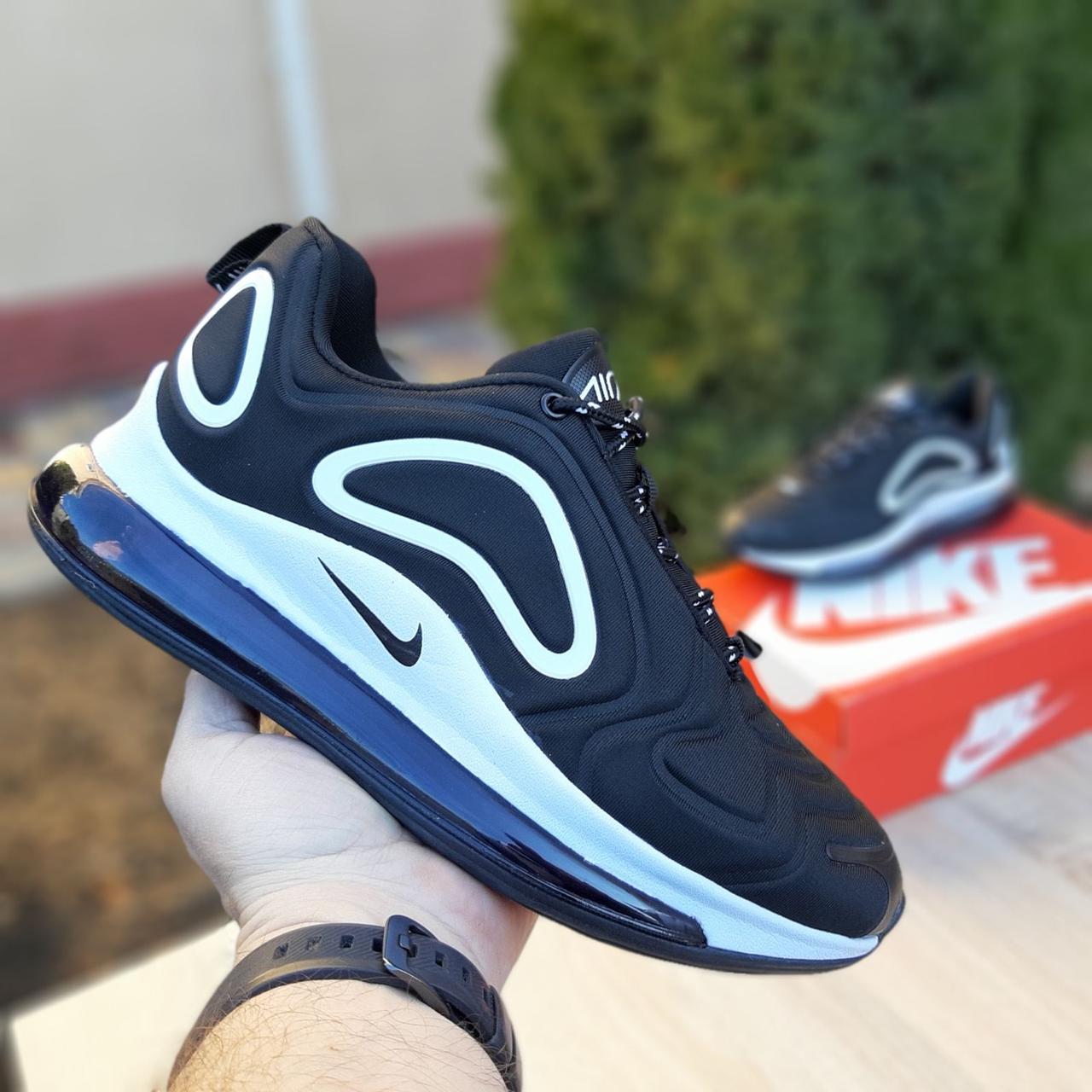 

Женские кроссовки в стиле Nike Air Max 720, текстиль, подушка Max Air, черные с белым 40(25,5 см)