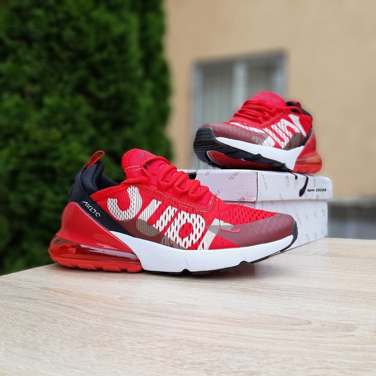 

Мужские кроссовки в стиле Nike Air Max 270 Supreme, текстиль, сетка, красные 45(29 см), размеры:43,44,45,46