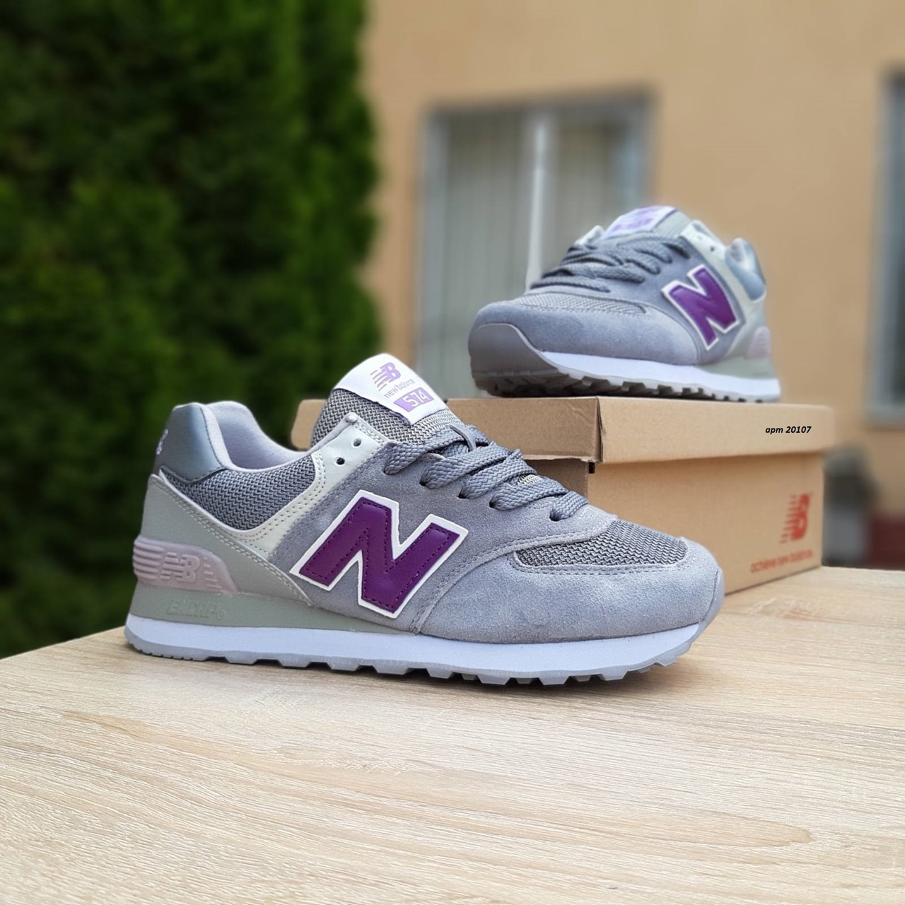 

Женские кроссовки в стиле New Balance 574, замша, сетка, серые, 40р(25,5 см), последний размер