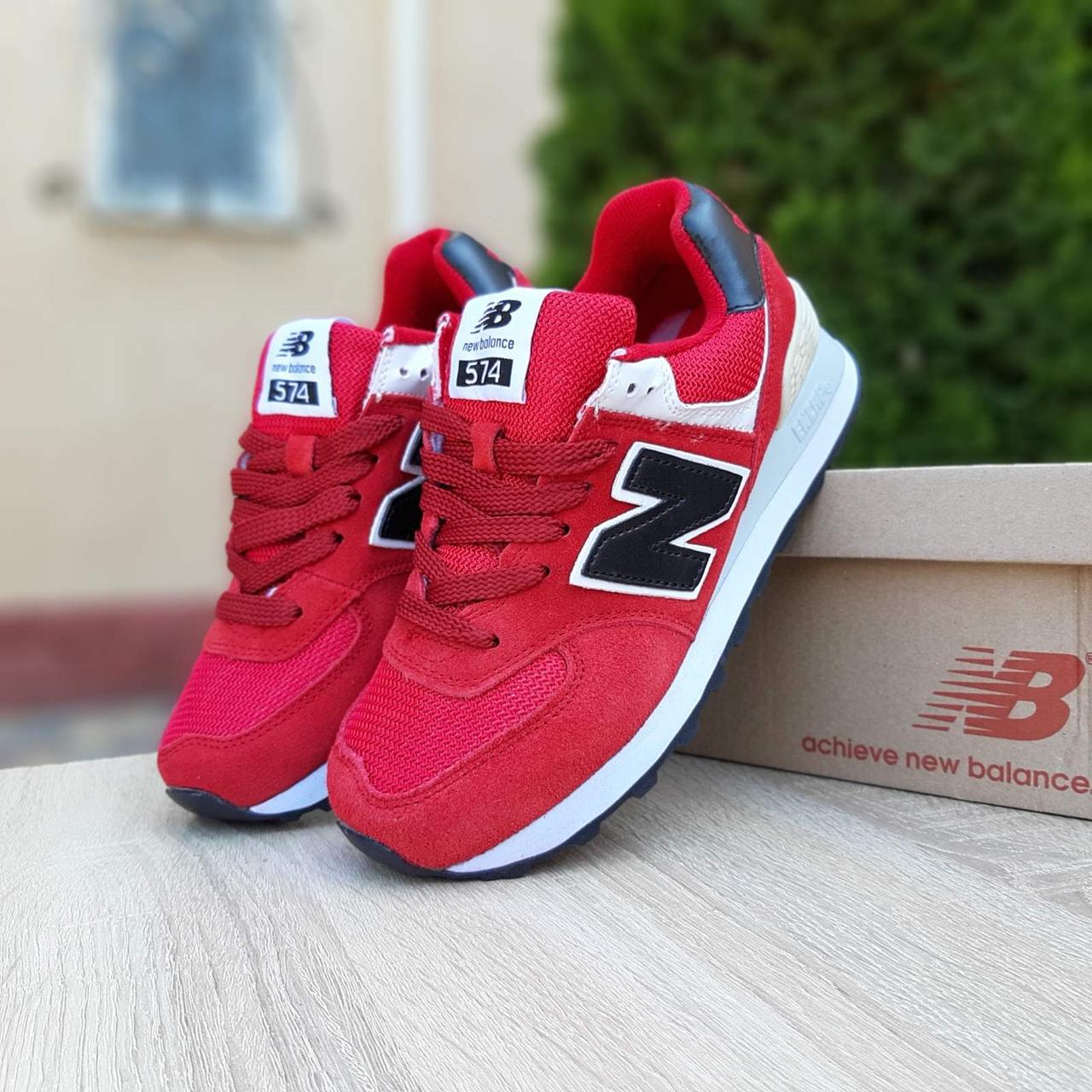 

Женские кроссовки в стиле New Balance 574, замша, сетка, красные, 37р(23,5 см), размеры:37,39,40