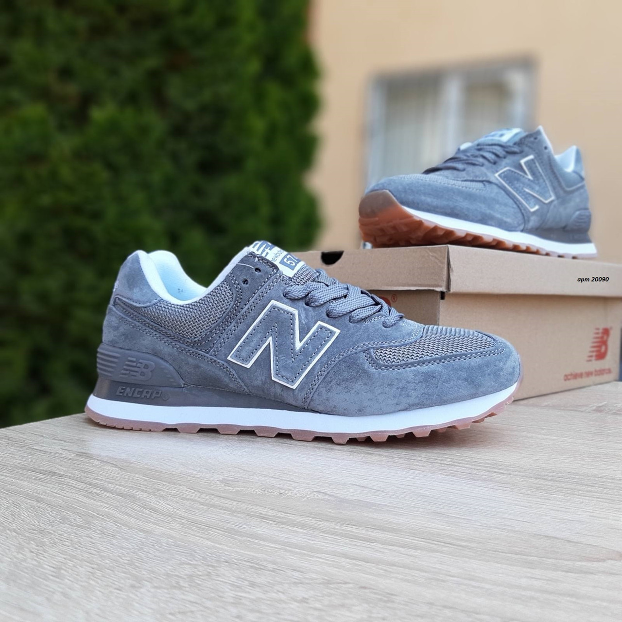 

Женские кроссовки в стиле New Balance 574, замша, сетка, серые, 36р(23 см), размеры:36,38