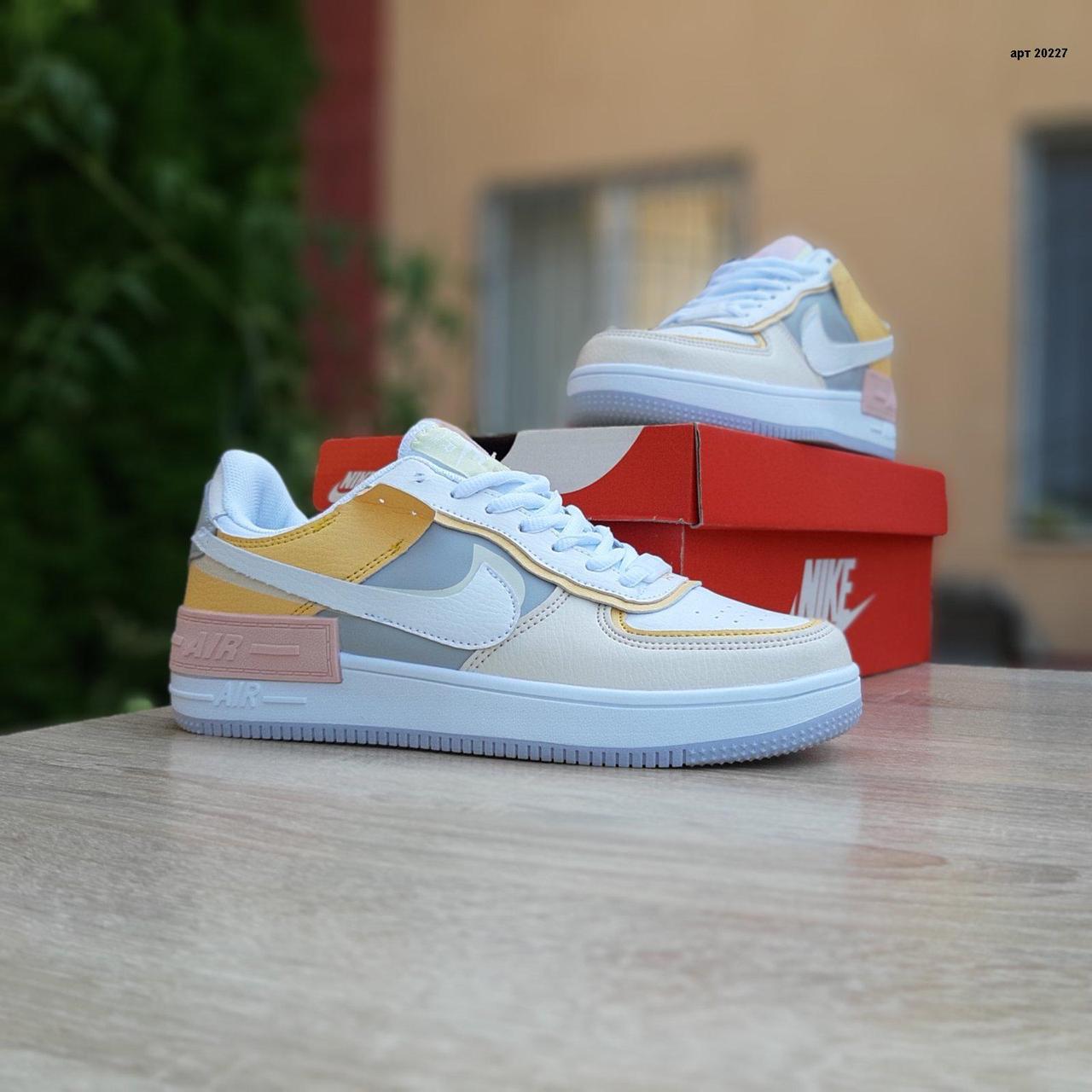 

Женские кроссовки в стиле Nike Air Force 1 Shadow, кожа, разноцветные 36 (23 см), размеры:36,38,39