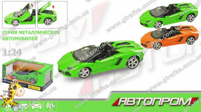

Машина металл 68274A (12шт/2) Автопром , 124 Lamborghini, бат, свет, зв, откр.двери, капот, багаж., в кор.24