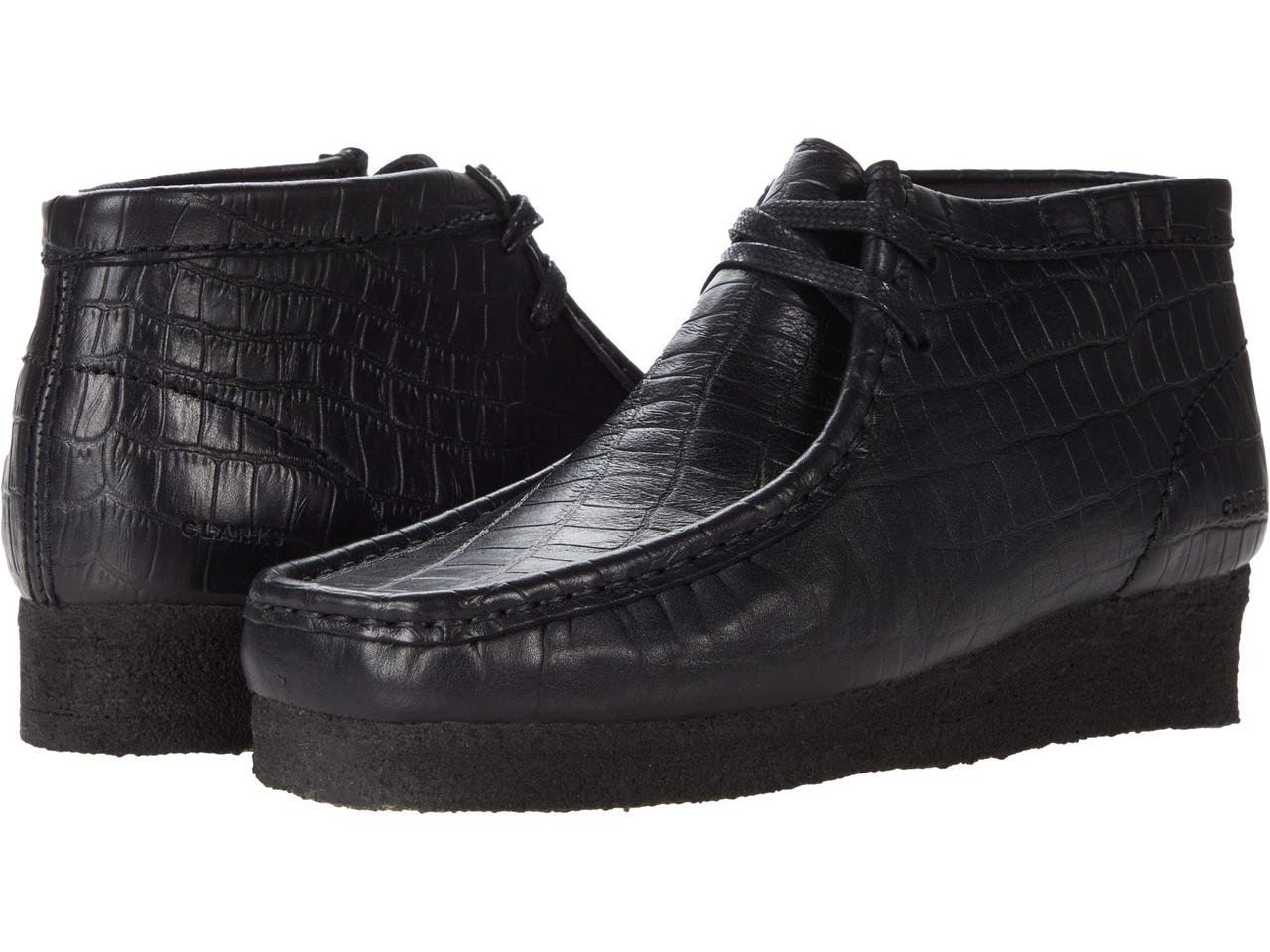 

Ботинки/Сапоги (Оригинал) Clarks Wallabee Boot Black Croc Leather