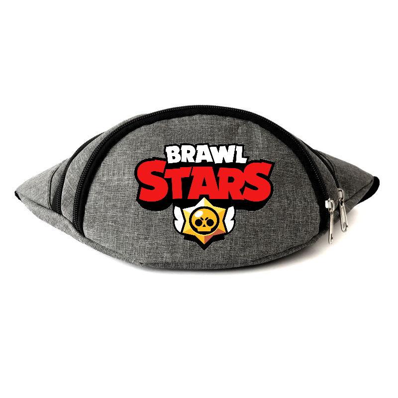 

Сумка Бананка на пояс Бравл Старс Brawl Stars (BS-logo) Cappuccino Toys, Серый