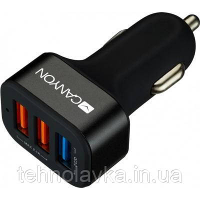 

Автомобильное зарядное устройство Canyon (3USB, 2.1A) Black (CNE-CCA07B)