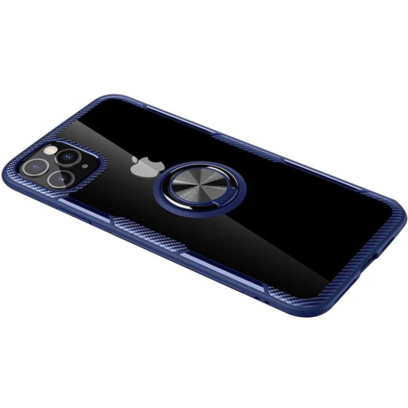 

TPU+PC чехол Deen CrystalRing for Magnet (opp) для Apple iPhone 12 Pro / 12 Max (6.1") Бесцветный / Синий