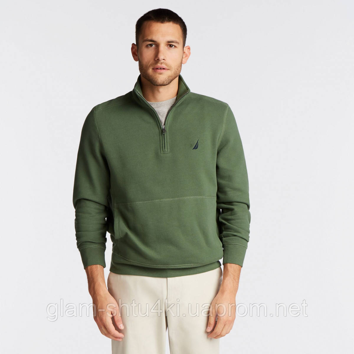 

Кофта трикотажная утепленная на короткой молнии Nautica Quarter-Zip Fleece Pullover B07TPYLPX3 зеленая