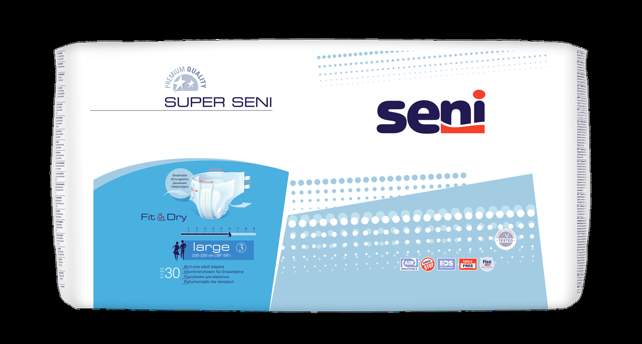 Super seni large 30 шт. Seni super XL 30 шт. Подгузники для взрослых super Seni Medium 75-110 см. 30 шт.. Сени подгузники супер Классик (2) Air Medium №30. Подгузники сени д/взр. Super Plus Air №30 large (.