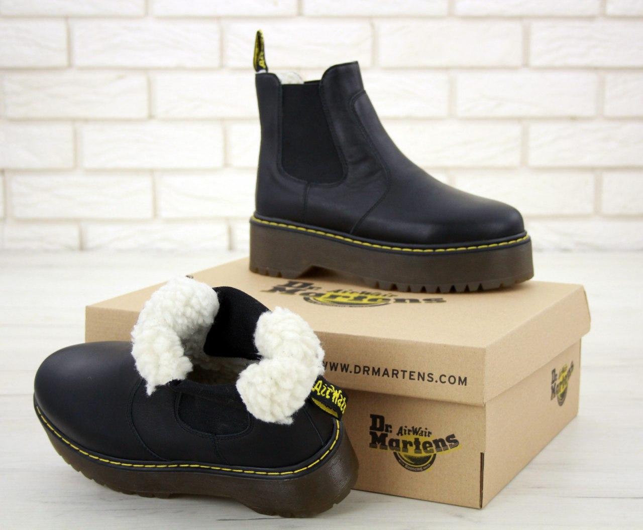 

Женские зимние ботинки Dr. Martens Platform Chelsea Black / Мартинс Челси Черные 37, Черный