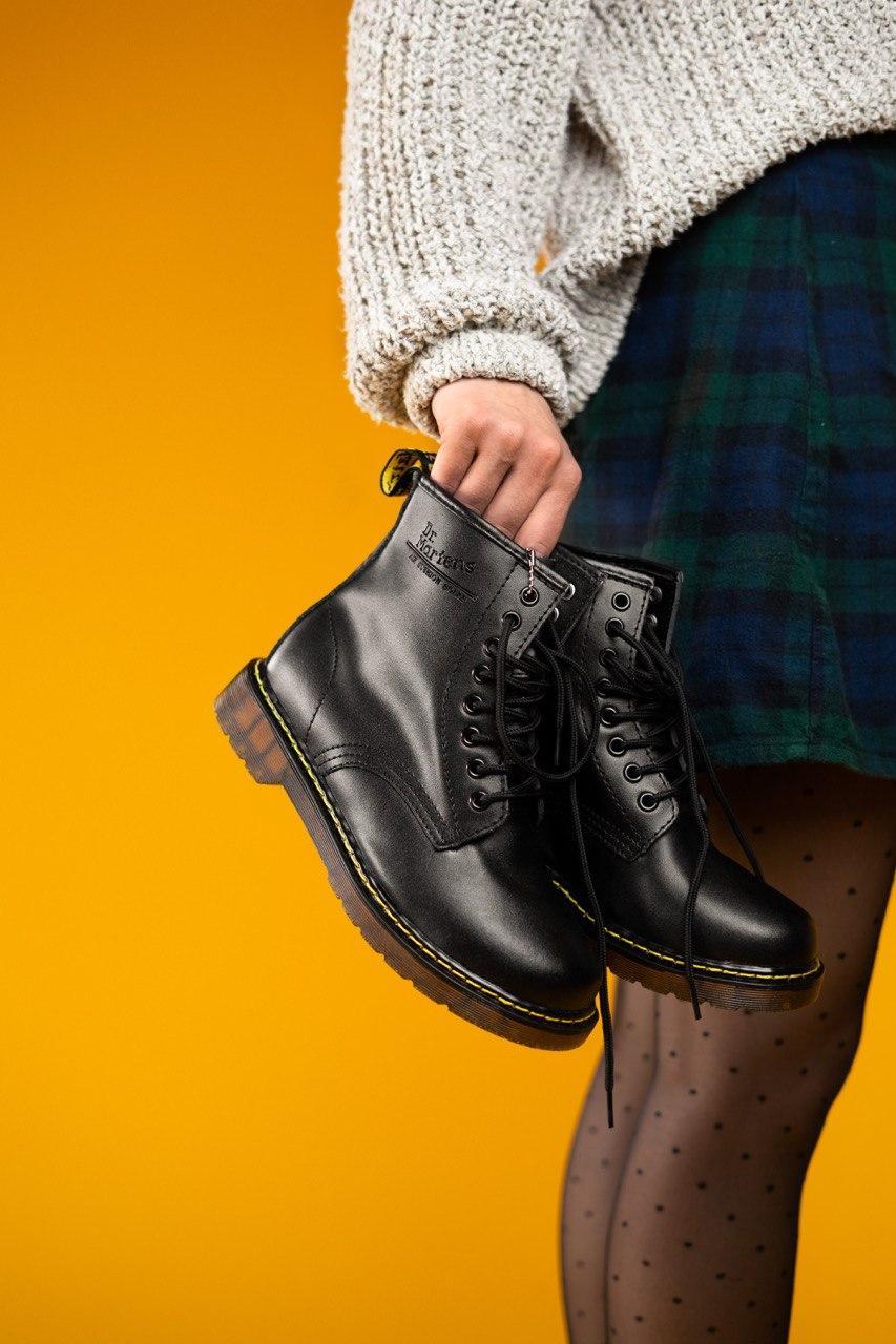 

Женские демисезонные ботинки Dr. Martens Black / Мартенс Черные 38, Черный