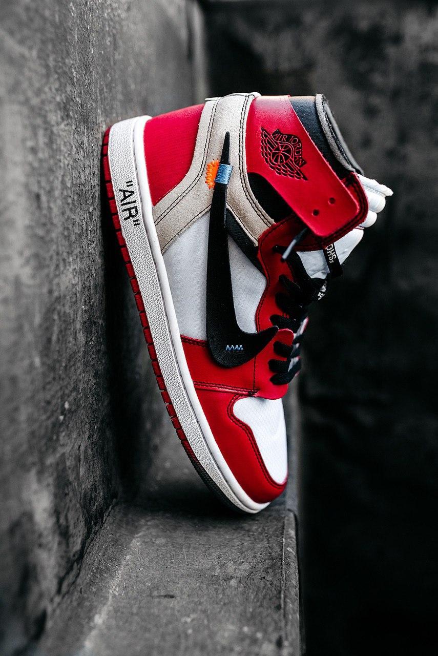 

Мужские кроссовки Nike Air Jordan 1 “OFF-WHITE” / Найк Аир Джордан 1 Офф-Вайт Белые/Красные/Черные 43