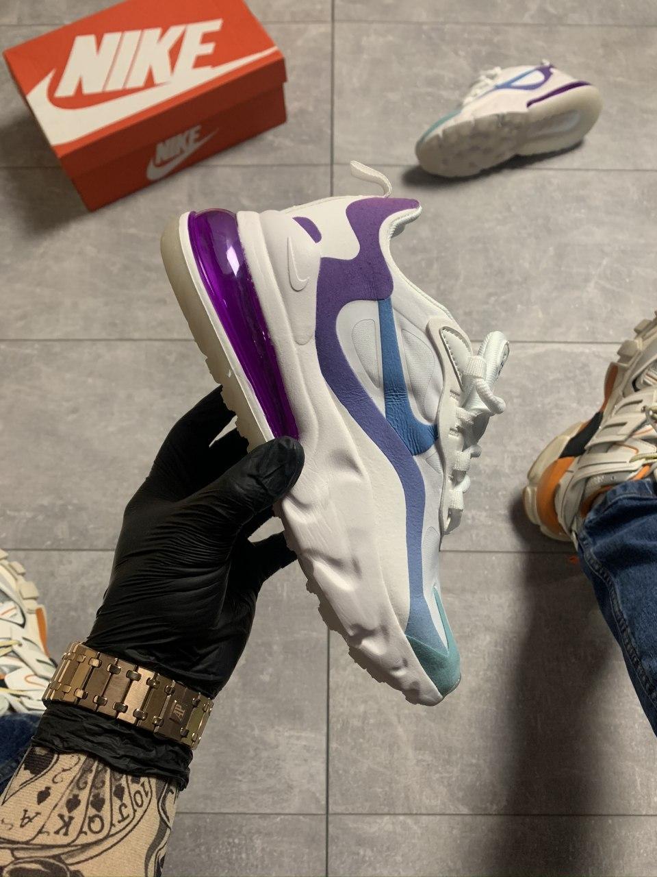 

Nike Air Max 270 React White Violet, Бело-фиолетовый