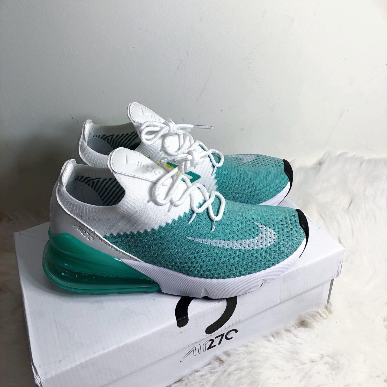 

Женские кроссовки Nike Air Max 270 Flyknit White Mint / Найк Аир Макс 270 Белые Мятные 38, Голубой