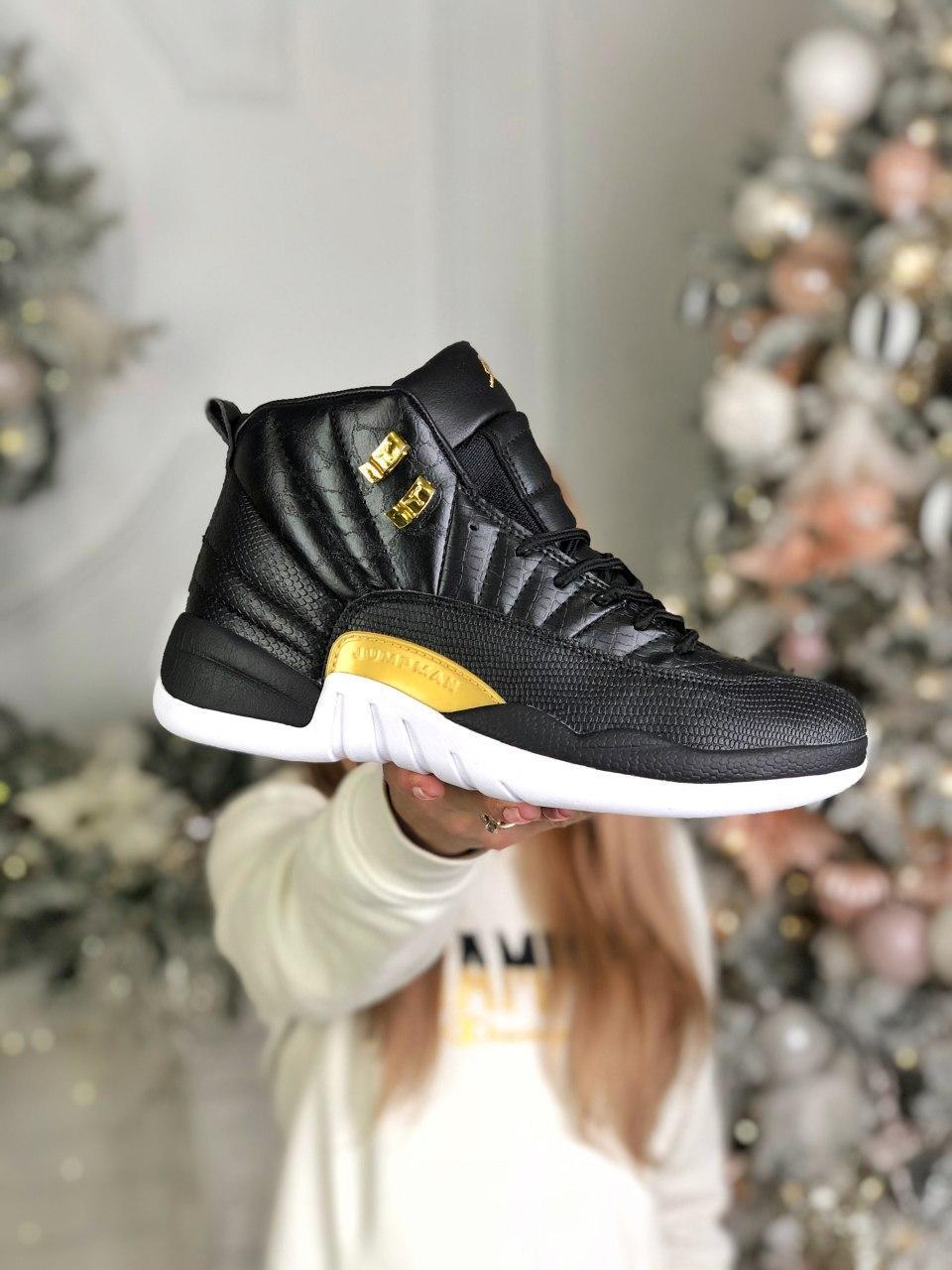 

Мужские кроссовки Nike Air Jordan 12 Retro Snakeskin Black / Найк Аир Джордан 12 Ретро Снейкскин Черные 44