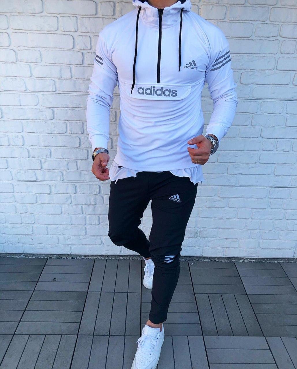 

Мужской спортивный костюм ADIDAS Black White / Адидас Черный Белый L