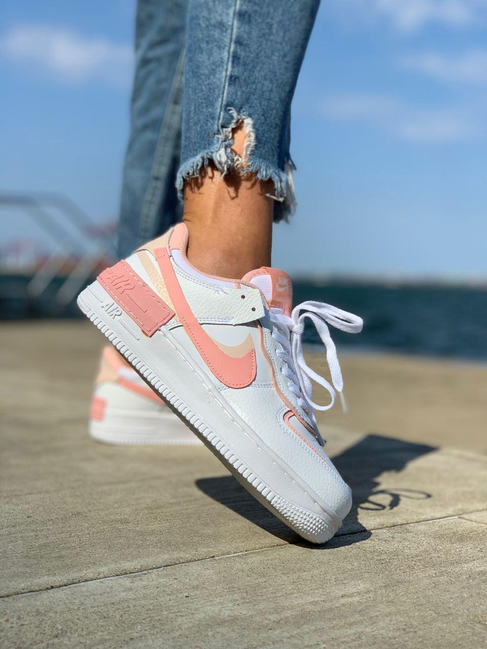 

Женские кроссовки Nike Air Force 1 Shadow White Pink / Найк Аир Форс Шадоу 1 Белый Розовый 40