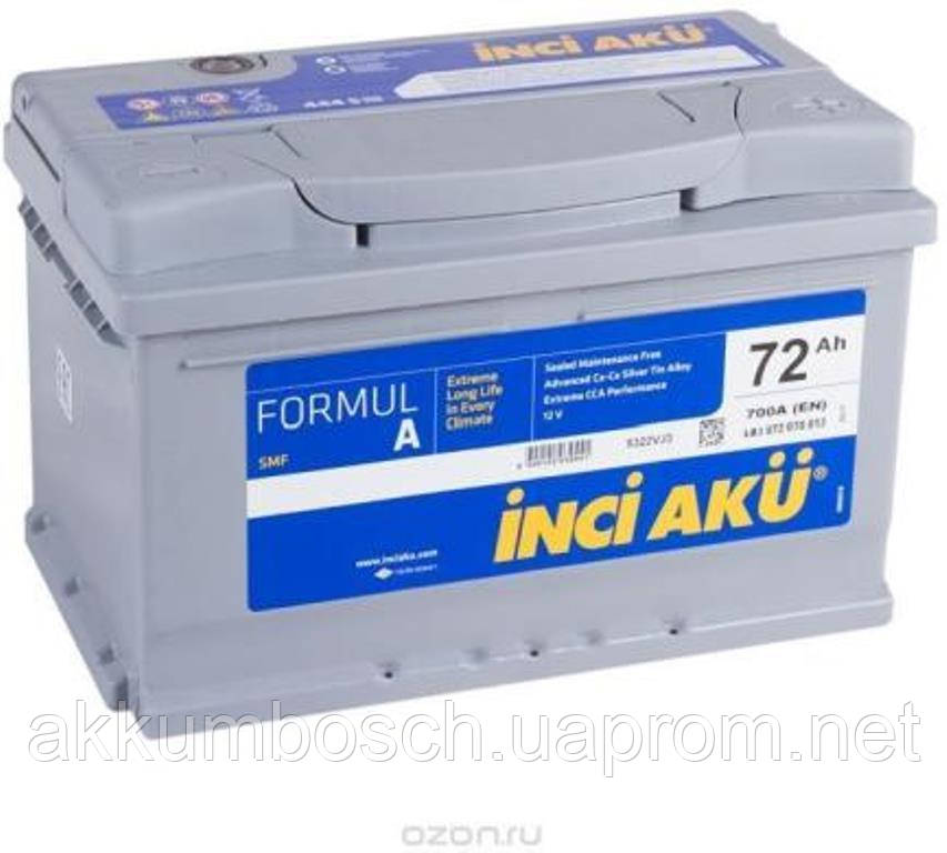 

Аккумулятор Inci Aku 72Ah Formula 700A L+ (ЕВРО) (низкий корпус)