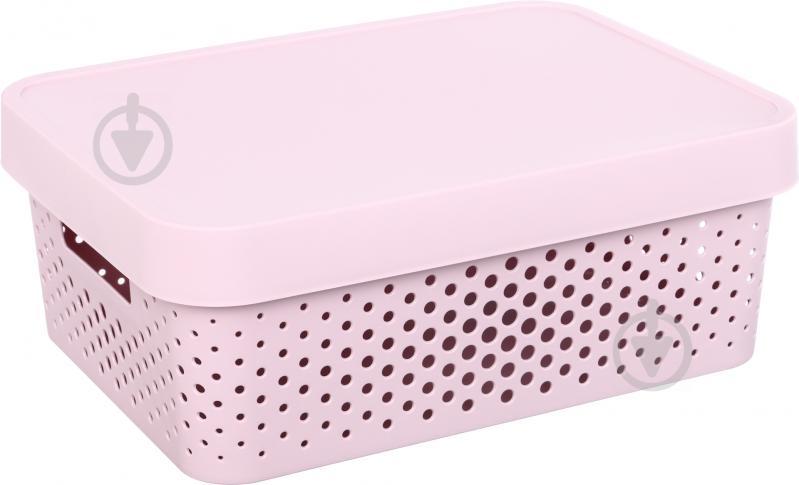 

Ящик пластиковая Curver 229155 із кришкою Infinity ажурна 140x360x270 мм, Розовый