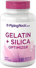 Желатин Piping Rock Gelatin + Silica Optimizer 180 капсул до 11/21 року